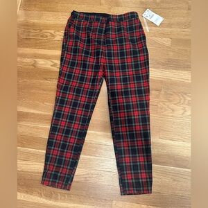 Zara Basic Red and Black Checkered Pant